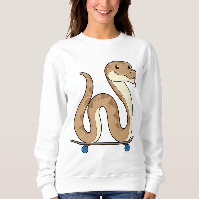 Sudadera Snake como patinador con patineta (Anverso)