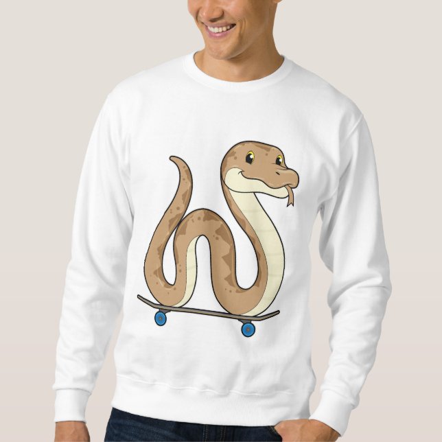Sudadera Snake como patinador con patineta (Anverso)