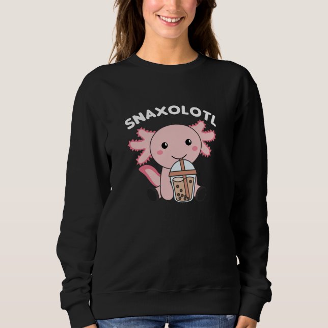 Sudadera Snaxolotl Axolotl Bubble Tea Amantes de los dulces (Anverso)
