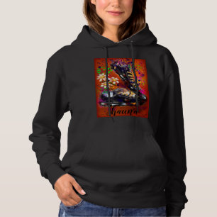 Sudadera Sneakers and Daisies Impresionista Naranja Blanco