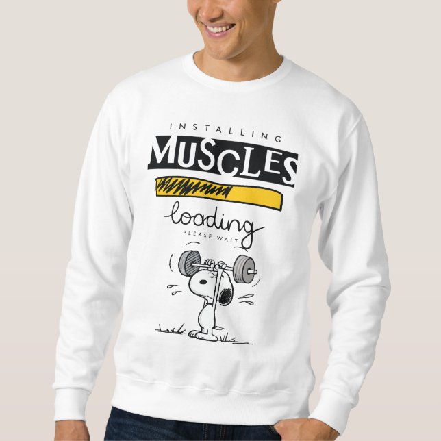Sudadera Snoopy Cartoon Lifting Weights (Anverso)