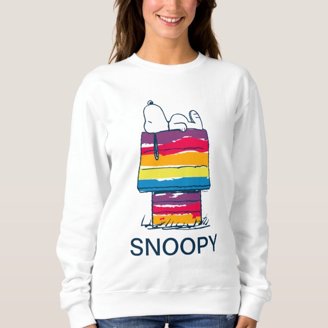 Sudadera Snoopy | Casa de perros arco iris (Anverso)