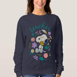 Sudadera Snoopy y Woodstock Abrazo de flores para maestros