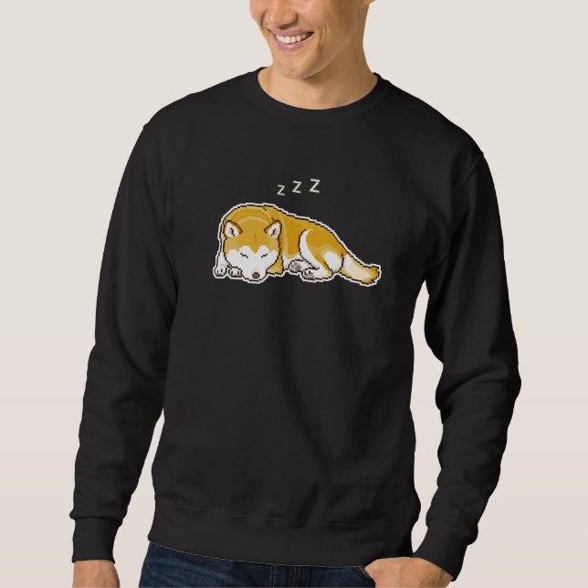 Sudadera Snoozing Shiba Inu Dog Pixelart (Anverso)