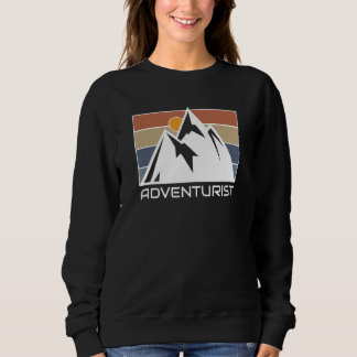Sudadera snow mountain retro sunset landscape hikers graphi