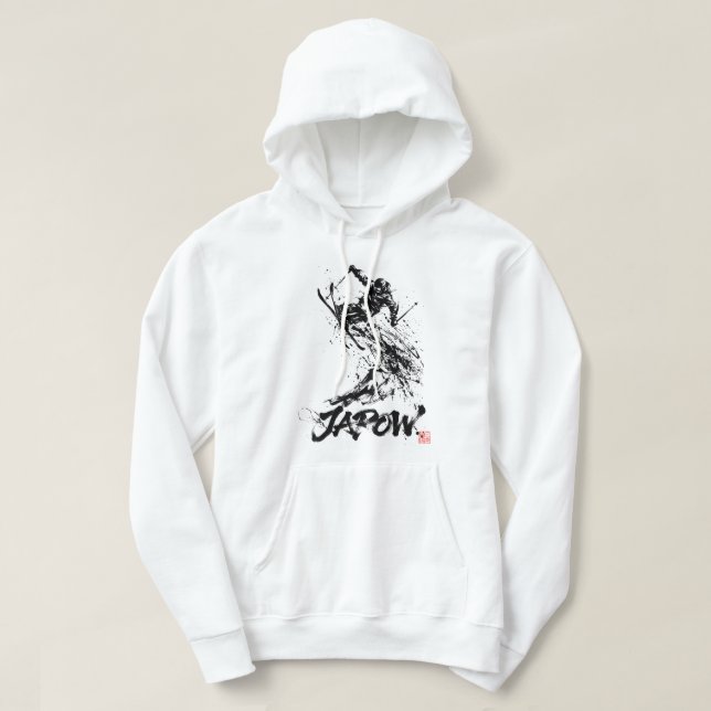 Sudadera Snowboard Brush Art - Skier jump (Diseño del anverso)