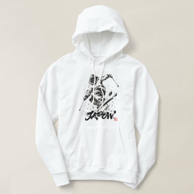 Sudadera Snowboard Brush Art - Skier Light (Diseño del anverso)