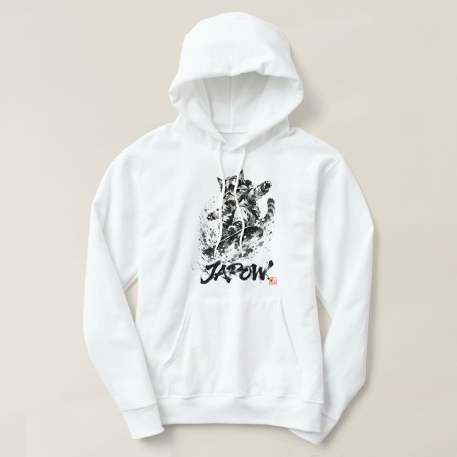 Sudadera Snowboard Brush Art - Snowboarder cat (Diseño del anverso)