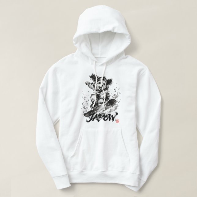 Sudadera Snowboard Brush Art - Snowboarder Dog (Diseño del anverso)