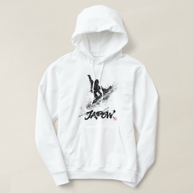 Sudadera Snowboard Brush Art - Snowboarder Grab (Diseño del anverso)