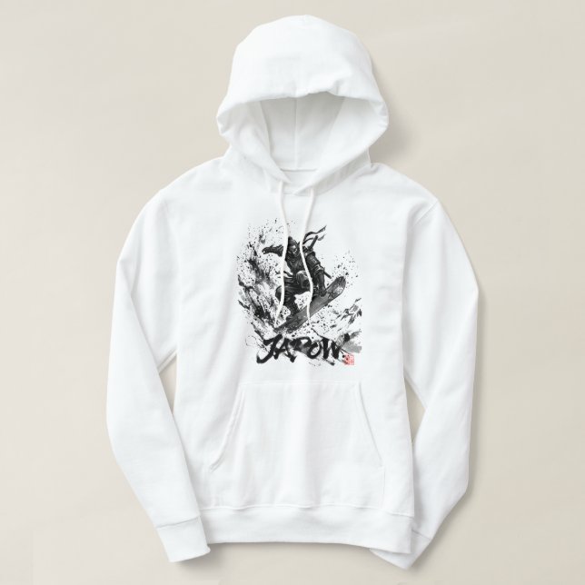Sudadera Snowboard Brush Art - Snowboarder Ninja (Diseño del anverso)