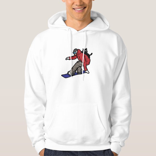 Sudadera Snowboard con mi gato (Anverso)