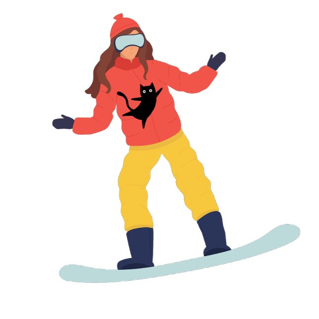 Sudadera Snowboard con una chaqueta de gato (Subido por el creador)