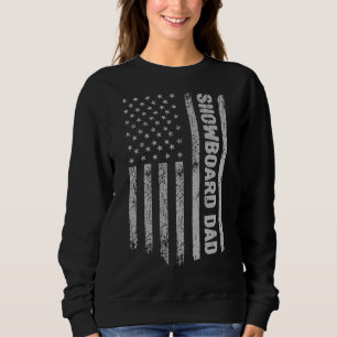 Sudadera Snowboard Dad America Us Flag Patriot Vintage