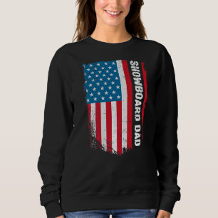 Sudadera Snowboard Dad America Us Flag Patriot Vintage