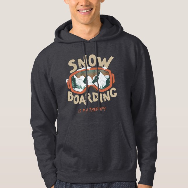 Sudadera Snowboard es mi terapia divertida de invierno de m (Anverso)