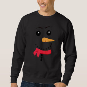 Sudadera Snowman Face Carrot Nose Eyebrows Scarf Funny Chri