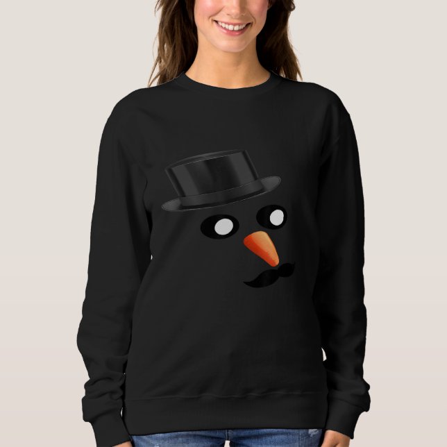 Sudadera Snowman Face Cute Winter Snowman with Sunglasses C (Anverso)