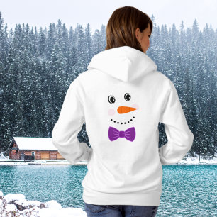 Sudadera Snowman Face Purple Bowtie
