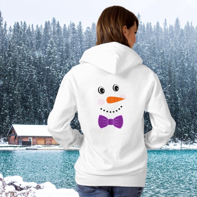 Sudadera Snowman Face Purple Bowtie (Subido por el creador)