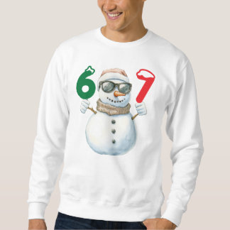 Sudadera Snowman Holding 67 Numbers Graphic