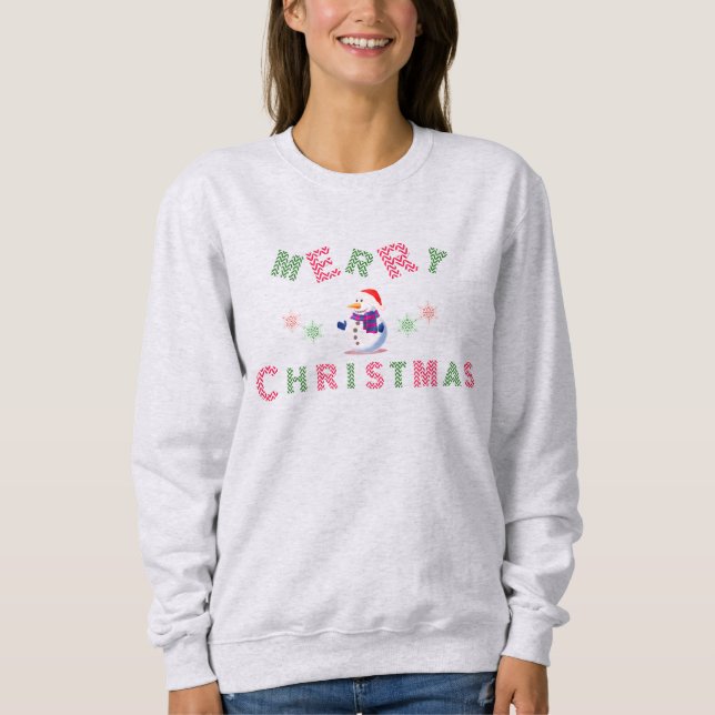 Sudadera Snowman Merry Christmas Sweshirt (Anverso)