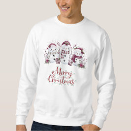 Sudadera Snowman Merry Christmas Typography Sweatshirt