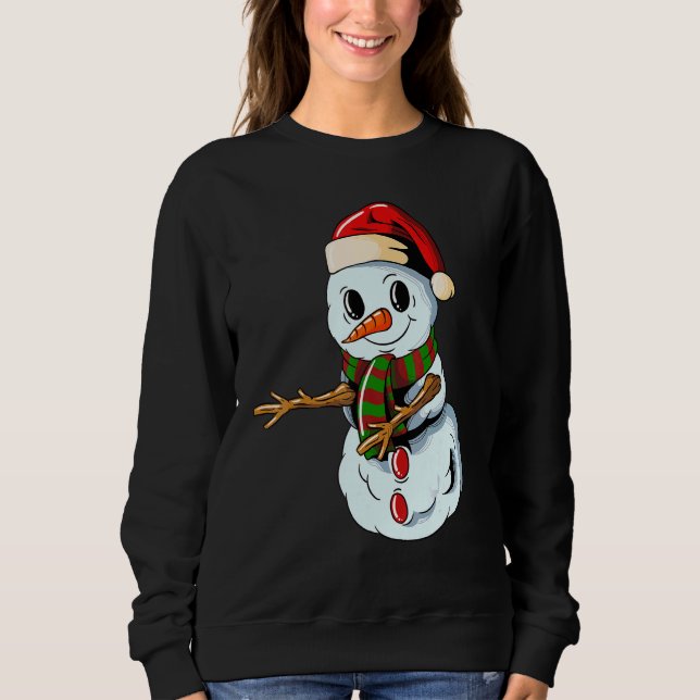 Sudadera Snowman with Christmashat Floss Dance on Christmas (Anverso)