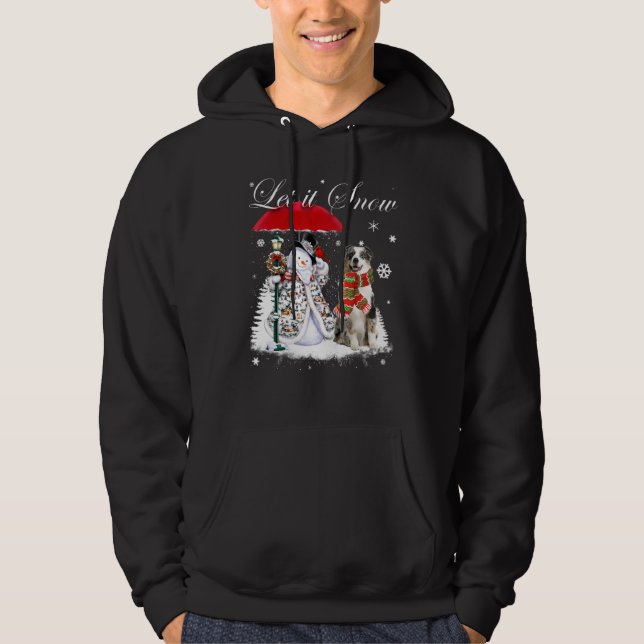 Sudadera Snowman Xm, Navidades del Pastor Australiano de Sa (Anverso)