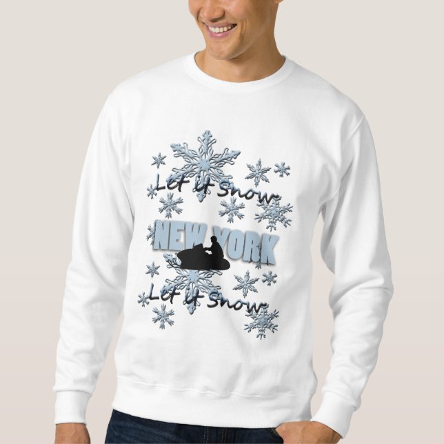 Sudadera Snowmobile deja que la nieve sorba Nueva York (Anverso)