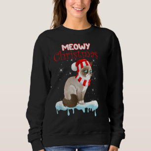 Sudadera Snowshoe Cat Santa Hat Funny Christmas Presenta Ca