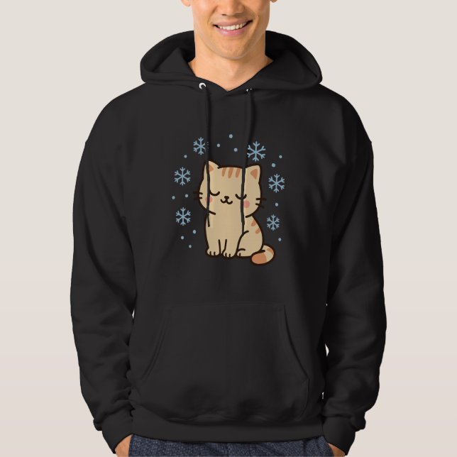 Sudadera Snowy Kawaii Cat – Cute Winter Kitty (Anverso)