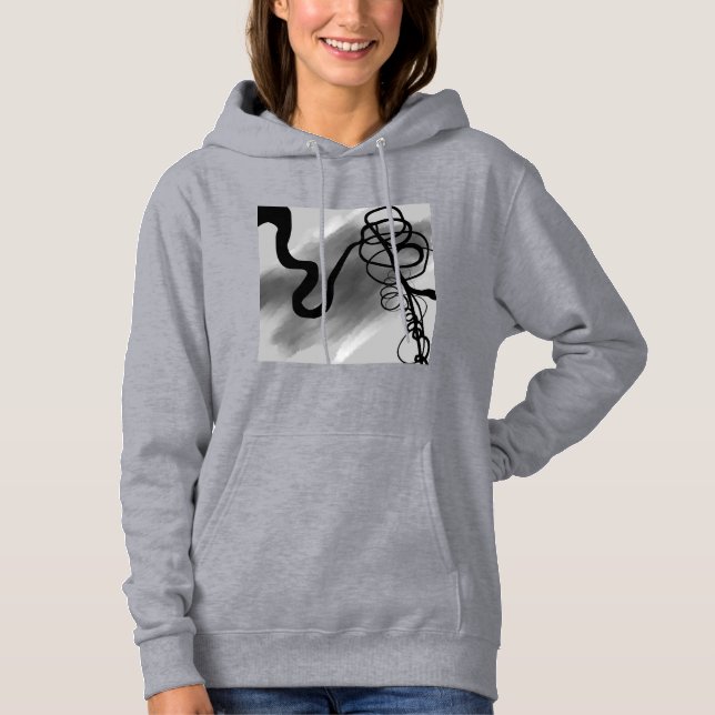 Sudadera Sobre la rejilla: Resumen gris, negro y blanco (Anverso)