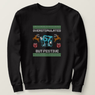 Sudadera sobreestimulado pero festivo, estilo de jugador ge