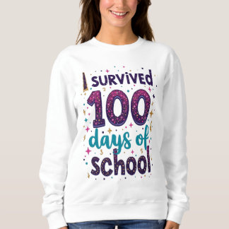 Sudadera Sobreviví a 100 días de diseño de unicornio escola