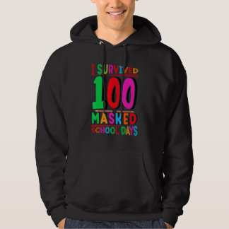 Sudadera Sobreviví a 100 días de escuela enmascarados Felic