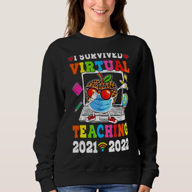 Sudadera Sobreviví a la enseñanza a distancia virtual 2021  (Anverso)