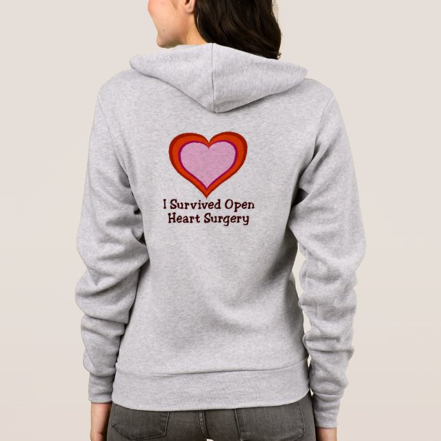 Sudadera Sobreviví cirugía de corazón abierta (Reverso)