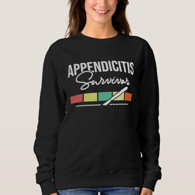 Sudadera Sobreviviente de apendicitis  Apendectomía Apéndic (Anverso)