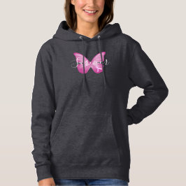 Sudadera Sobreviviente de cáncer de mama con mariposa rosa