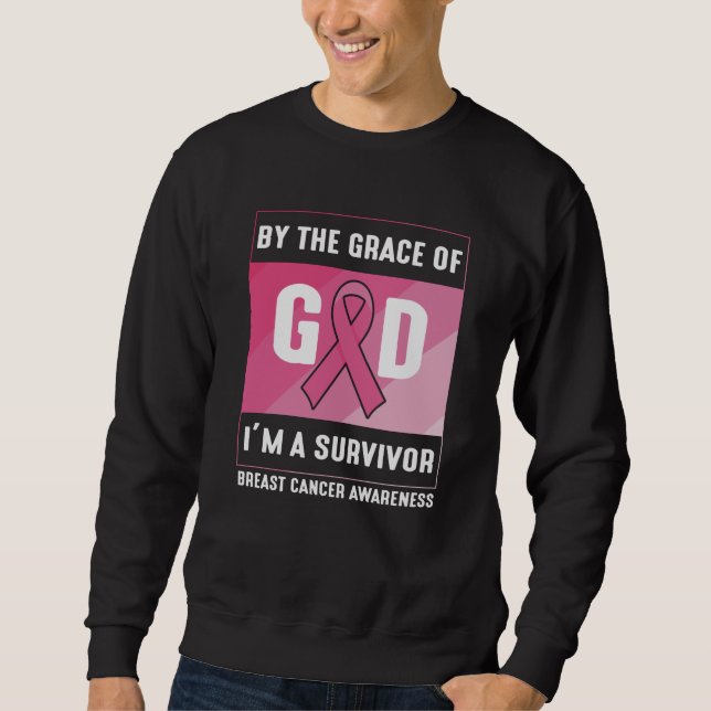 Sudadera Sobreviviente de cáncer de mama por la gracia cris (Anverso)