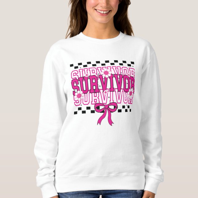Sudadera Sobreviviente de cáncer de mama rosa (Anverso)