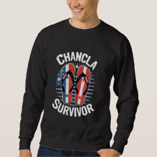 Sudadera Sobreviviente de Chancla Puerto Rico Funny Sp