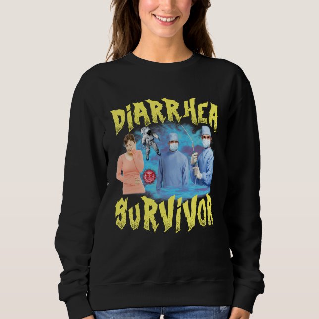 Sudadera Sobreviviente De Diarrea Meme Rara Ofensiva Inhing (Anverso)