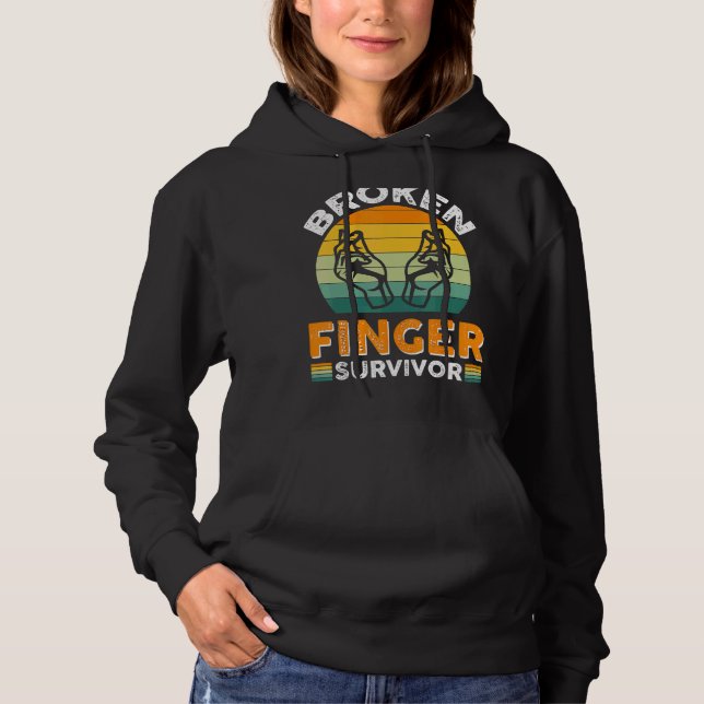 Sudadera Sobreviviente de la herida del dedo roto se pone b (Anverso)