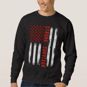 Sudadera Sobreviviente de Stroke Bandera Americana Bandera