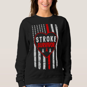 Sudadera Sobreviviente de Stroke Cinta Roja Bandera Estadou