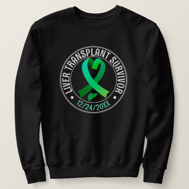 Sudadera Sobreviviente del trasplante hepático Cinta verde (Anverso del diseño)
