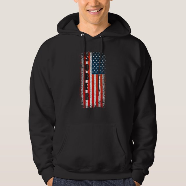 Sudadera Sobrio aniversario Sober Bandera Estadounidense Aa (Anverso)