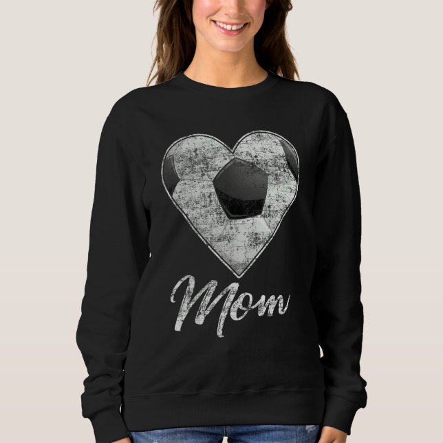 Sudadera Soccer Ball Heart Mom Fan  Idea Mothrer Sport (Anverso)